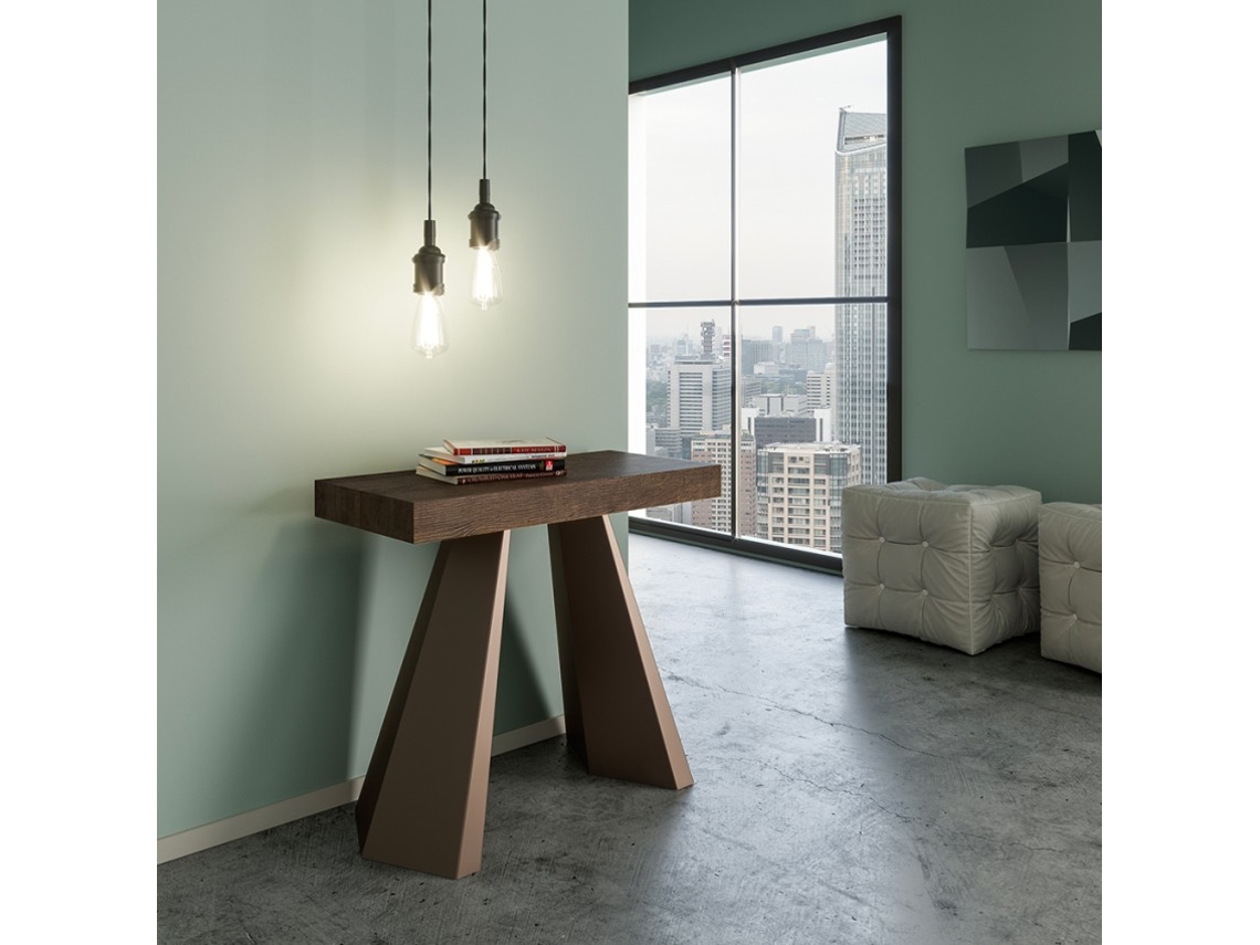 Mesa consola extensível em nogueira 90x40-196cm Diamante Small Premium Noix