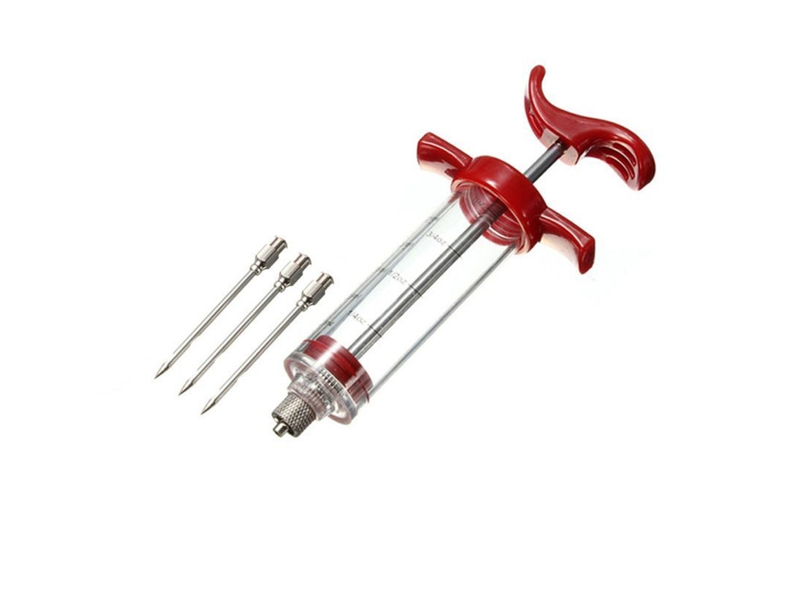 2026 jeringa de Marinado de 30ml com 3 Agulhas de Aço Inoxidável para Carne, Frango, Boi, Peru, Churrasco, Assado