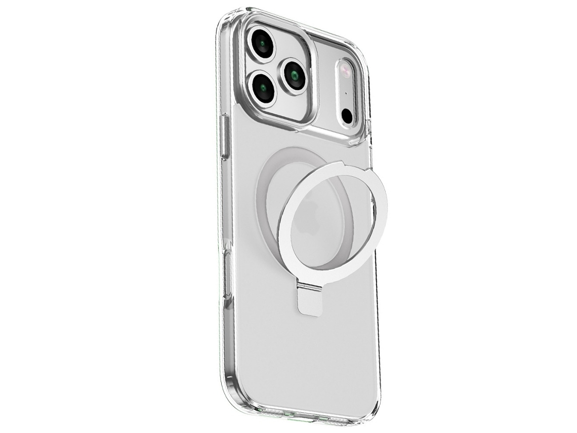 Capa Prateada Compatível Com Iphone 17 Pro Max - Magnética, Com Suporte E Resistente A Impactos.