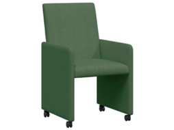 Conjunto de 2 Cadeiras de Jantar com Rodas Cinza Verde MAISON EXCLUSIVE 57x66x94 cm