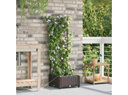 Vidaxl Vaso De Jardim Castanho 40 X 40 X 126 Cm Pp