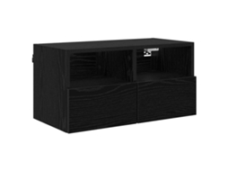 Conjunto 1 Gabinete De Armazenamento De Parede Vidaxl Preto Derivados De Madeira (60 X 30 X 30 Cm)