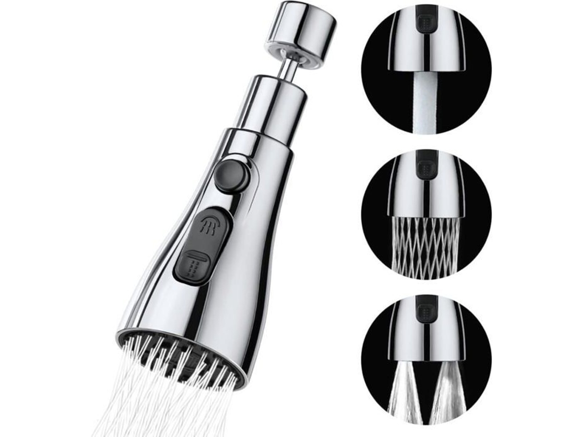 Torneira De Cozinha 360° Com 3 Modos, Misturador Rotativo, Arejador E Adaptador Universal Para Torneiras Yyv Yux Aquaforge