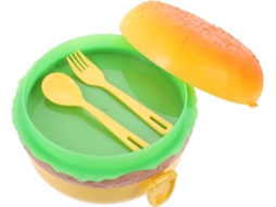 Lancheira Bento Com Design De Hambúrguer, Pode Ir Ao Micro Ondas E Possui Múltiplas Camadas, Ideal Para Escola E