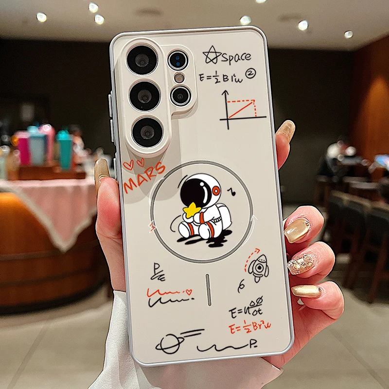 Capa Magnética Para Celular Samsung Com Estampa De Astronauta (cinza)