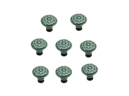Conjunto de 8 puxadores de cerâmica em formato de abóbora BRILVIBERA (bege 36x38)