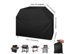 Capa Impermeável MDUG para churrasqueira, preta, 147x61x122cm