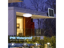 Lâmpada de Teto Solar 45w 50leds com Controle Remoto e Sensor de Luz para Corredores e Decoração Interior