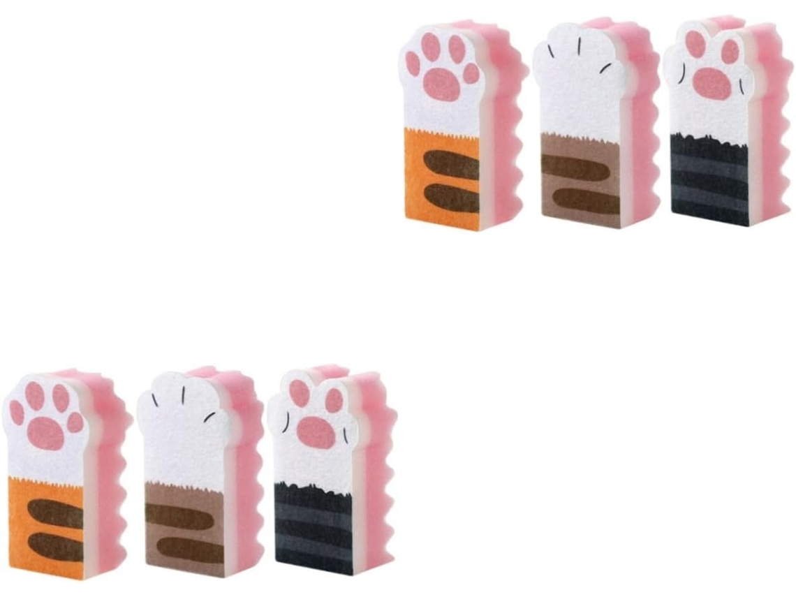 Conjunto De 6 Esponjas De Limpeza Para Cozinha Com Design Ref. 1231