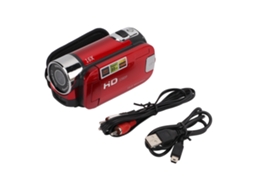 Câmera De Vídeo Camcorder Full Hd Gravadora Rotação De 270° Tela De 2.7 Polegadas Zoom Digital 16x Camcorders Vermelha