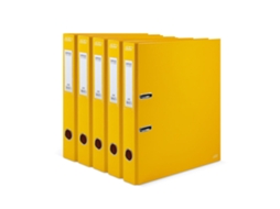 Pasta de Arquivo FIRMO Lisa Lombada Estreita 40 Mm A4 Cartão Amarelo Pack 10 Unidades
