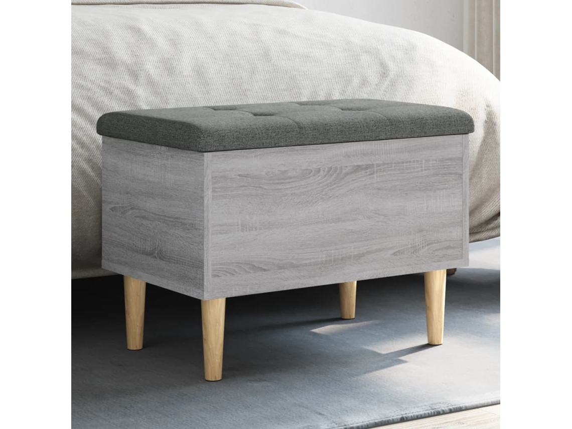 Vidaxl Banco De Arrumação 62x42x46cm Derivados Madeira Cinzento Sonoma