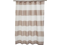 Cortina de Chuveiro Nova Line, com anel de cabo e gancho, 72x72 polegadas, marrom claro, bege | S/MARCA