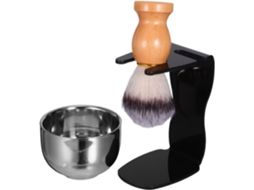 Kit De Barbear Masculino Com Pincel De Nylon E Suporte De Aço Inoxidável