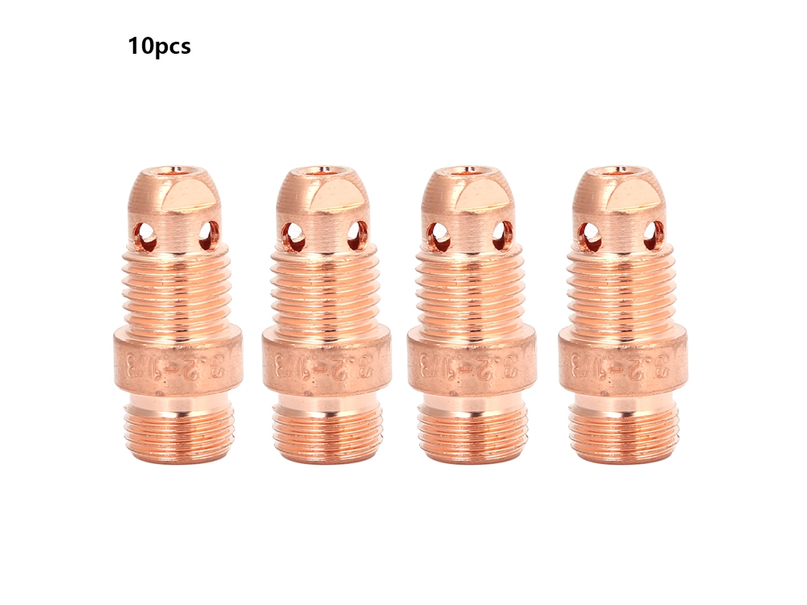 10 Peças/conjunto Corpo De Mandril De Cobre 17cb20 Para Consumíveis De Torcha De Solda Tig (3.2mm)