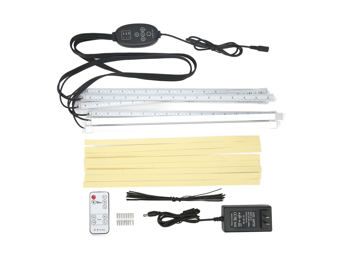 Lâmpada de Crescimento LED com 8 tiras rígidas, controle remoto, dimmer, timer | MARCA