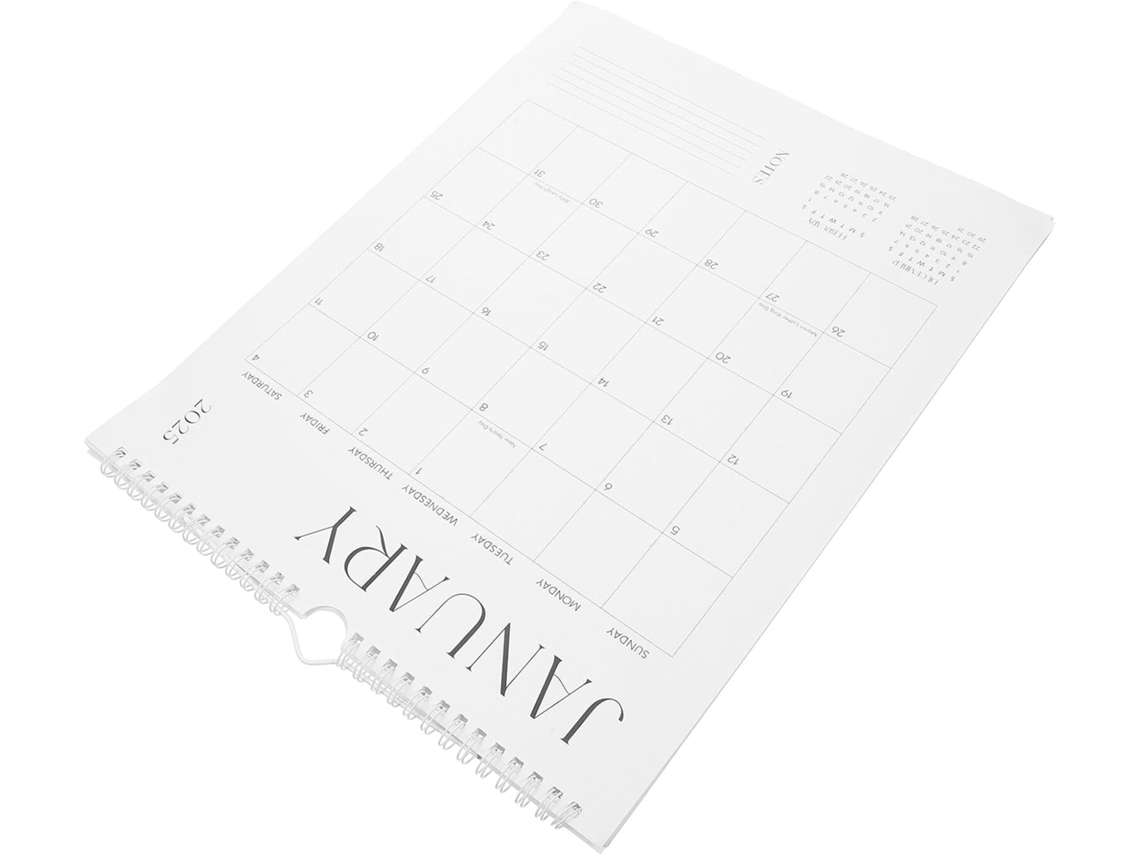 Calendário De Parede Minimalista De 18 Meses , Papel Resistente, Calendário Mensal Vertical Em Inglês Gokoco (2025 2026)