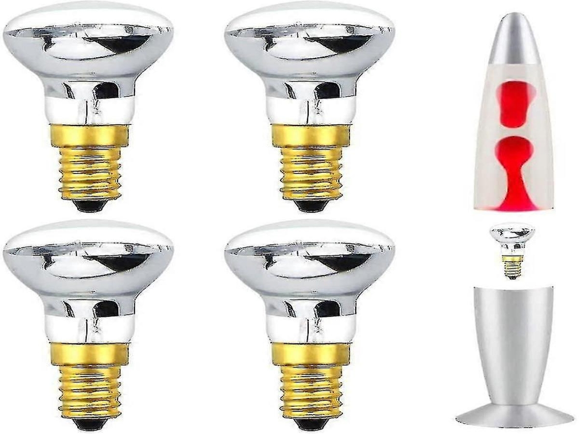 Lurelia Pacote com 4 Lâmpadas E14 Edison 25w 220-240v Brancas Quente
