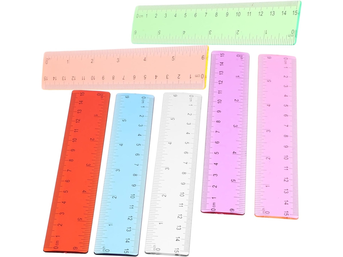 Conjunto De 14 Réguas Transparentes E Coloridas Para Desenho,