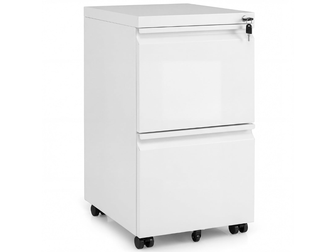 Armário de Arquivo Móvel com 2 Gavetas e Fechadura, Branco NORTHIX