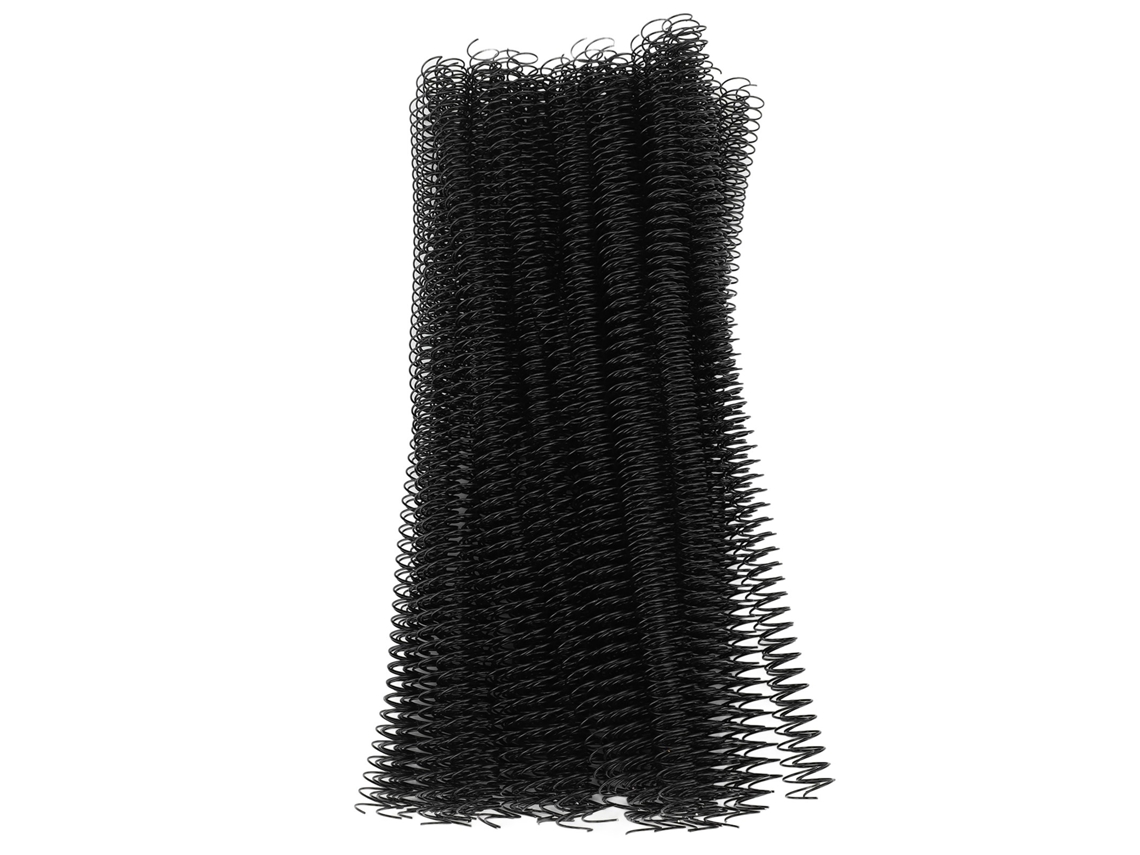 Espirales De Enlace De Alambre De Bucle Simple 12.7mm 48 Dientes 360 Grados Negro 100 Piezas