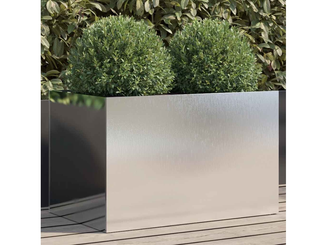 Vidaxl Vaso/floreira 62x40x39 Cm Aço Inoxidável Prateado