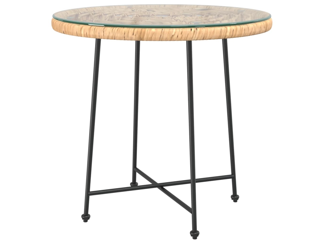 Maison Exclusive - Mesa De Jantar Ø80 Cm  Vidro Temperado E Aço