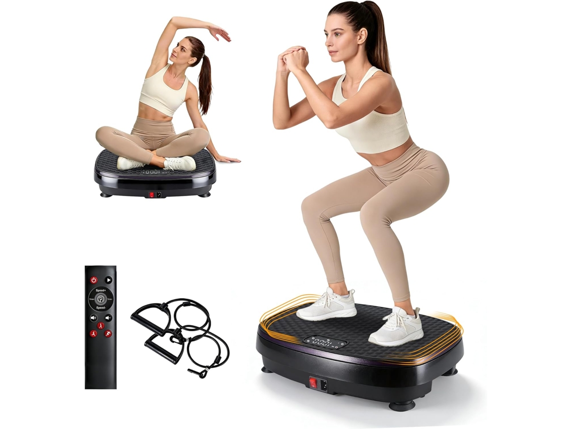 Nettlife Plataforma Vibratória Com Faixas De Resistência, 199 Níveis E 5 Programas, Ginástica Doméstica