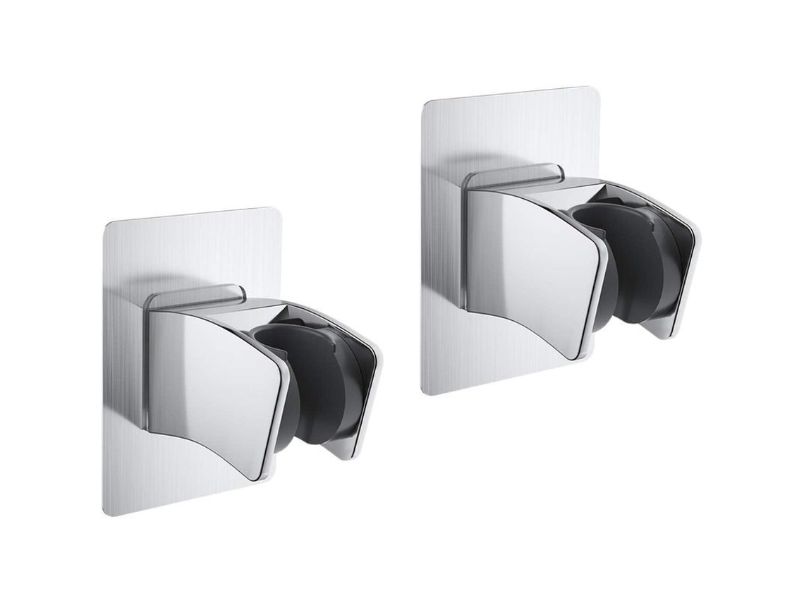 Porta Ducha Ajustable, 2 Piezas Soporte De Ducha Autoadhesivo De Aluminio Espacial, Instalación Sin Taladrar Para Baño