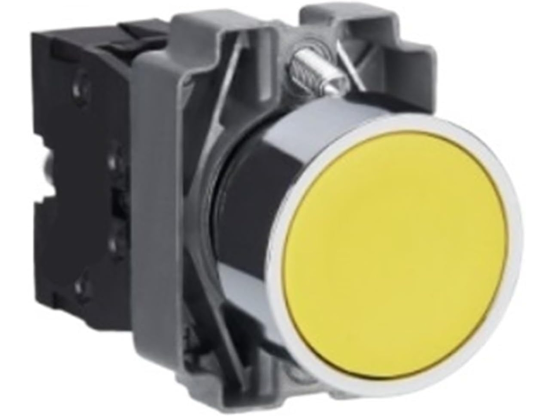 Botão De Pressão Xb2ba51c Zb2ba5c+zb2bz101c Amarelo 1na Ø22 Retorno Por Mola Controle Industrial