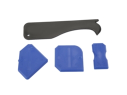 Kit De Ferramentas De Calafateamento De 4 Peças: Removedor De Selante De Silicone, Pala E Raspador De Cimento De Vidro (azul)