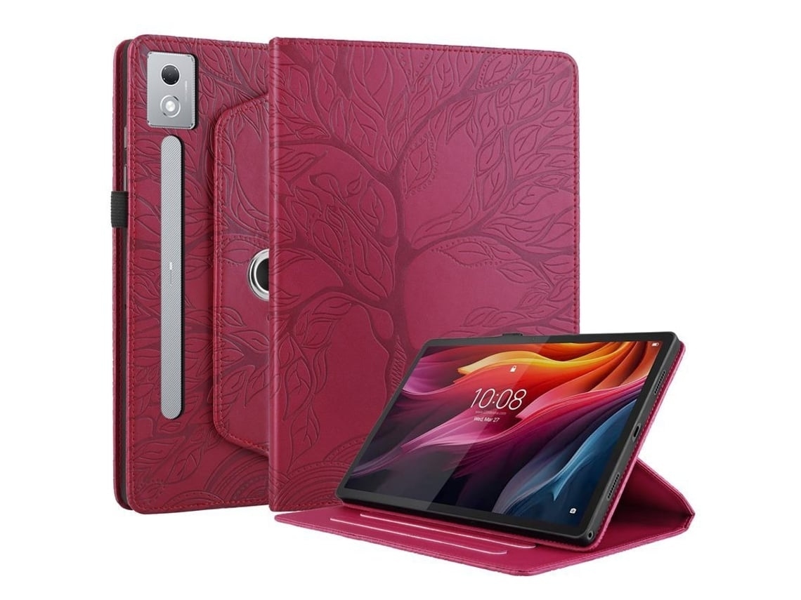 Capa Para Tablet Lurelia, Compatível Com Lenovo M11 Pu Leather Folio Folding Stand Cover, Vermelho, Couro Sintético, Suporte Para Caneta