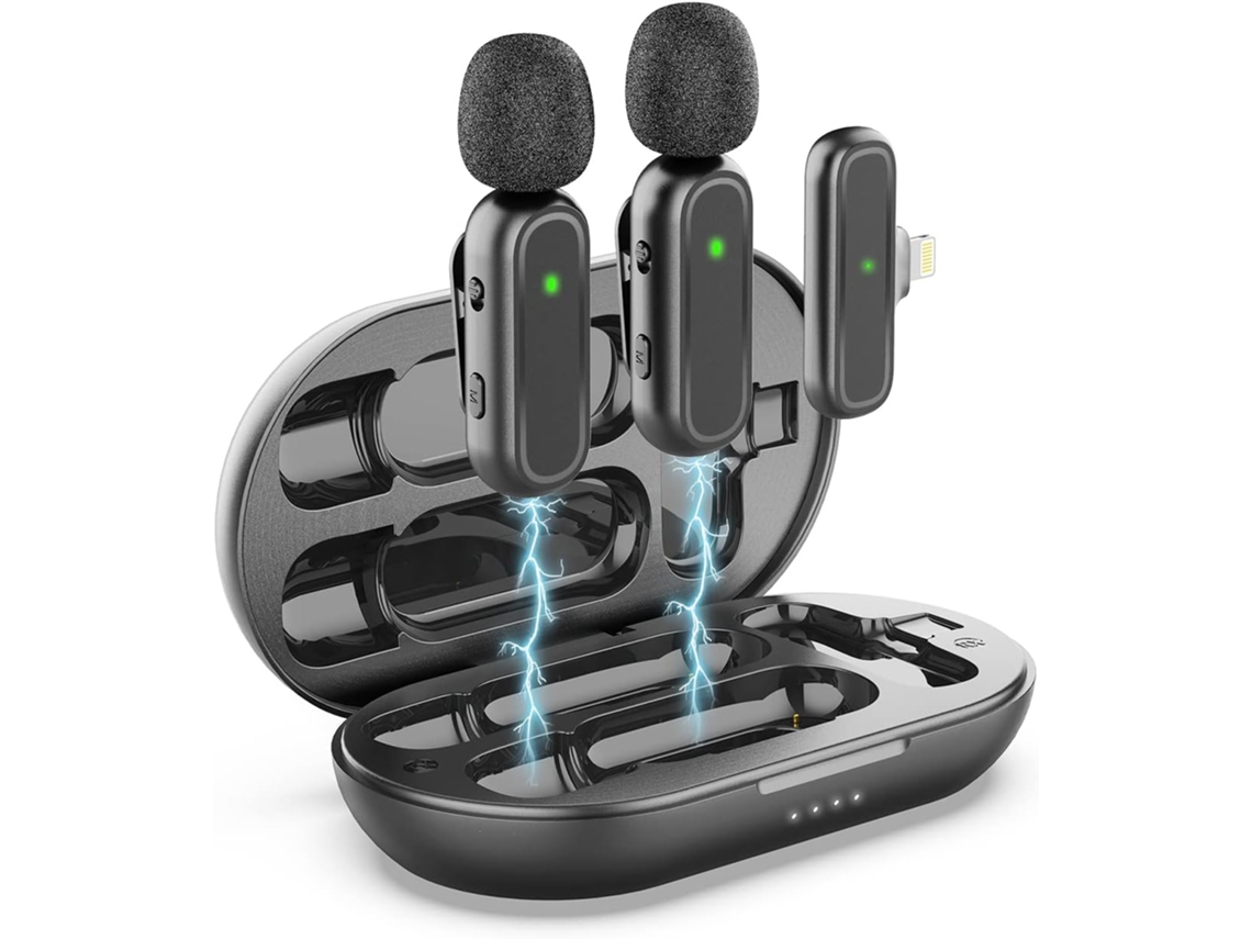 Microfone De Lapela Sem Fio Latência Ultrabaixa Para Iphone E Ipad Com Clipe, Som Nítido Bateria Longa Duração, Perfeito Aquaforge