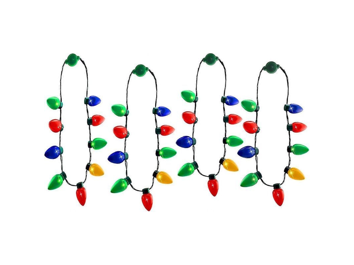 Colar De Luzes Led Natalino Com 9 Lâmpadas Multicoloridas E 6 Modos De Iluminação