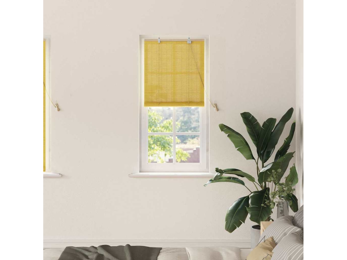Vidaxl Estores De Rolo Amarelo 60 X 160 Cm Bambu