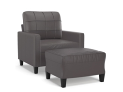 Sofa Chair With Footstool, Sofa Chairs With Footstools Vidaxl Cinzeto Couro Artificial (n/a)