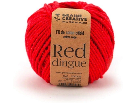 Linha de Algodão GRAINE CRÉATIVE (Vermelho - Algodão - 2.5 mm)