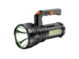 Lanterna Led Portátil De Alta Potência Para Uso Externo, Com Dois Feixes De Luz, Alcance De 50 A 100 Metros, Feita Em Abs E Recarregável.