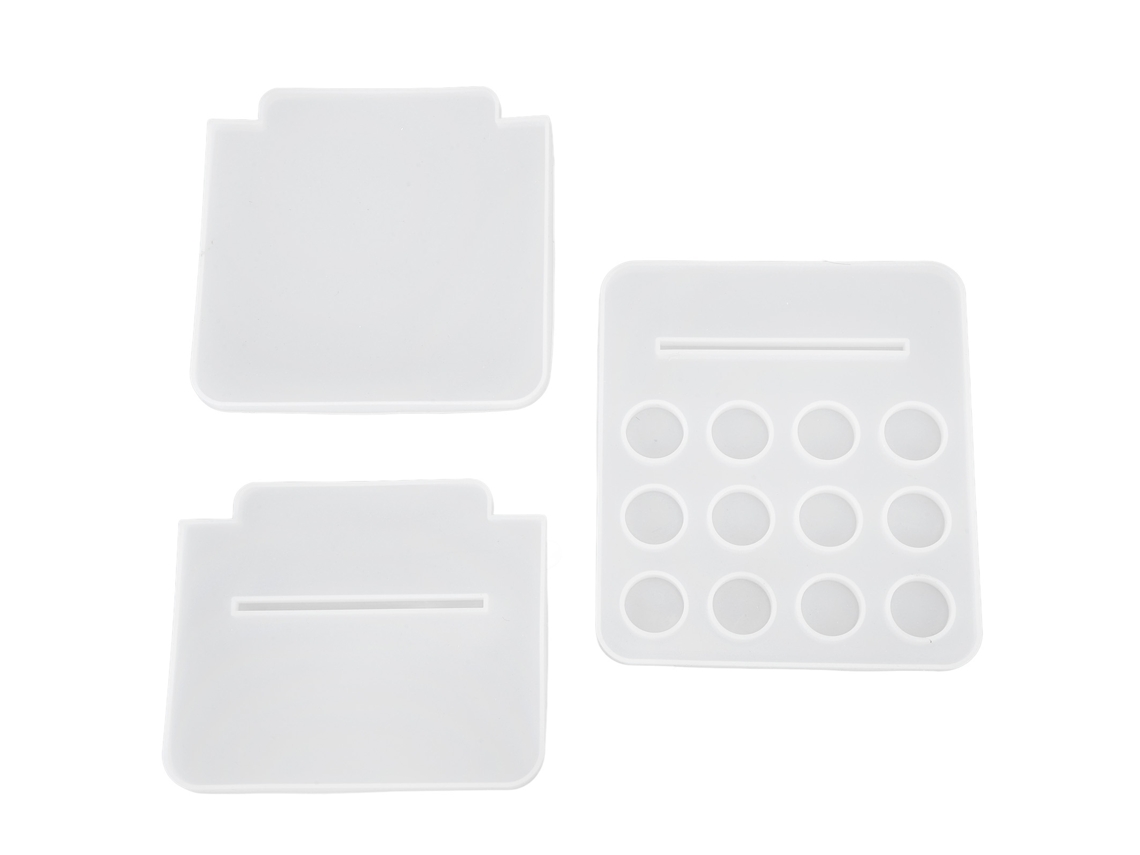 3 Moldes de Prateleira de Óleo em Silicone Reutilizáveis para Diy Epóxi Armazenamento e Exibição S/MARCA