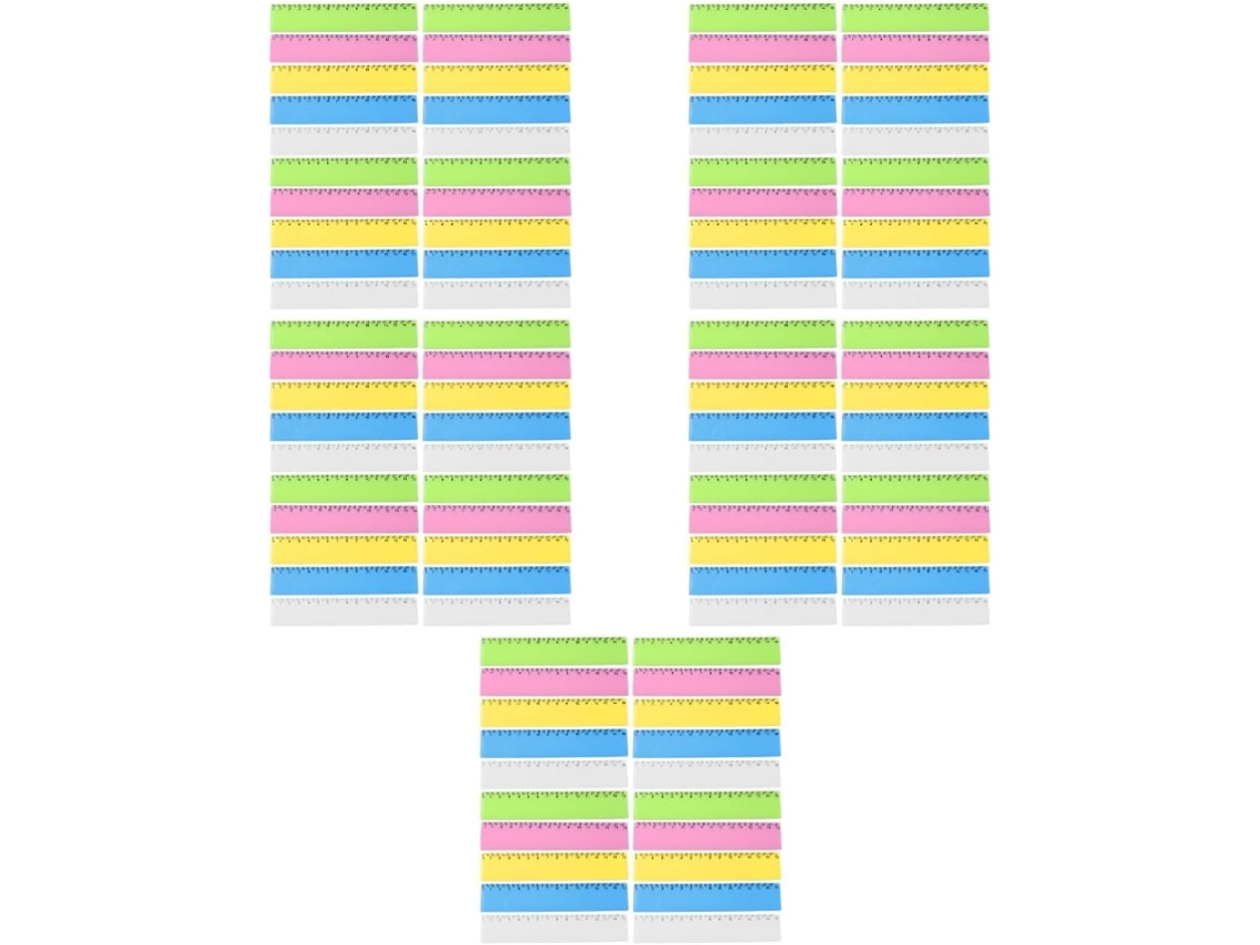 Réguas De Plástico Coloridas, 125 Peças, Para Estudantes Réguas Retas