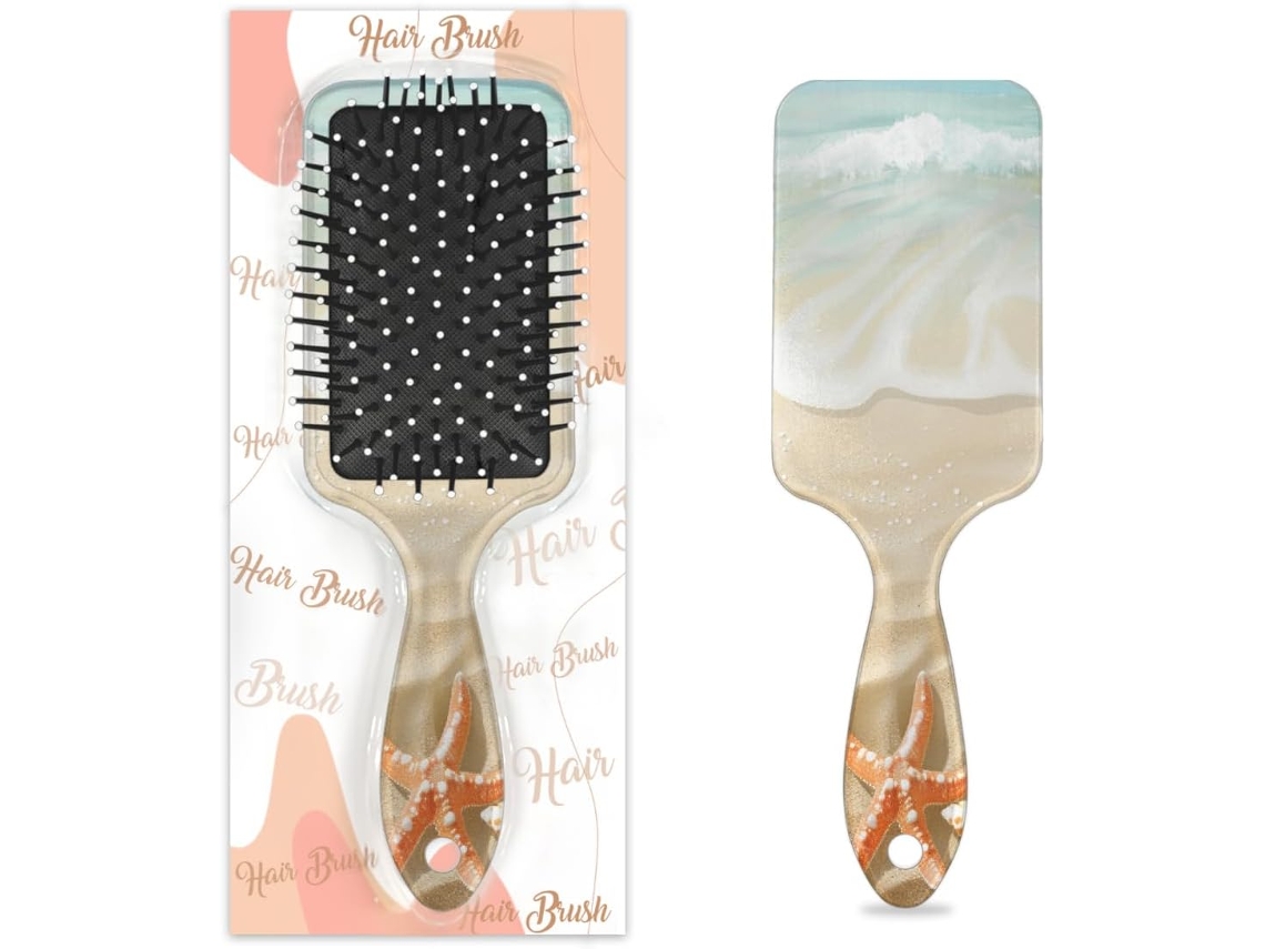 Escova Desembaraçadora Para Cabelos Molhados E Secos, Com Formato De Conchas E Estrelas Do Mar, Pentes Com Almofada De