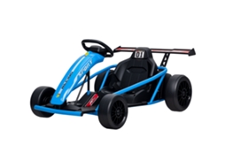 Kart Elétrico 24v (derrapa, Pneu Nylon, Cinto, Buzina, Música, 8 12 Anos, Azul)