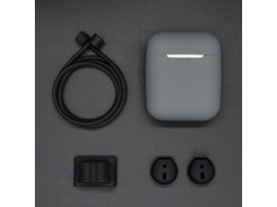 Conjunto De Capa Protetora Para Fones De Ouvido Bluetooth Sem Fio Apple Airpods 1/2: Cordão Anti-perda, Capa De Silicone, Fivela Para Pendurar Fones D