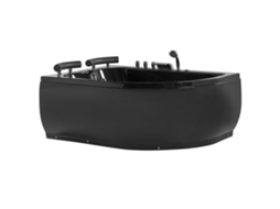Banheira de hidromassagem para 2 pessoas BELIANI Paradiso de Acrílico Preto 113x158x63