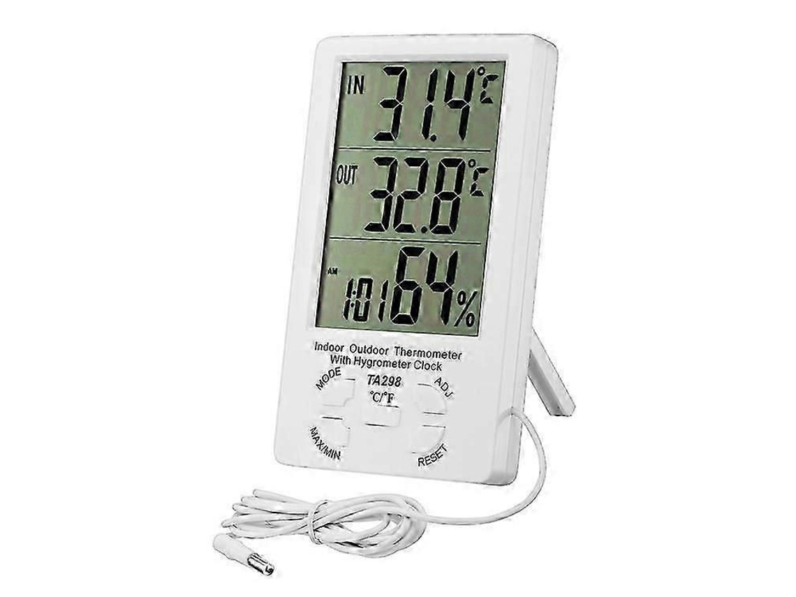 Termômetro Higrômetro Digital, Medição Lcd Com Sonda (branco)