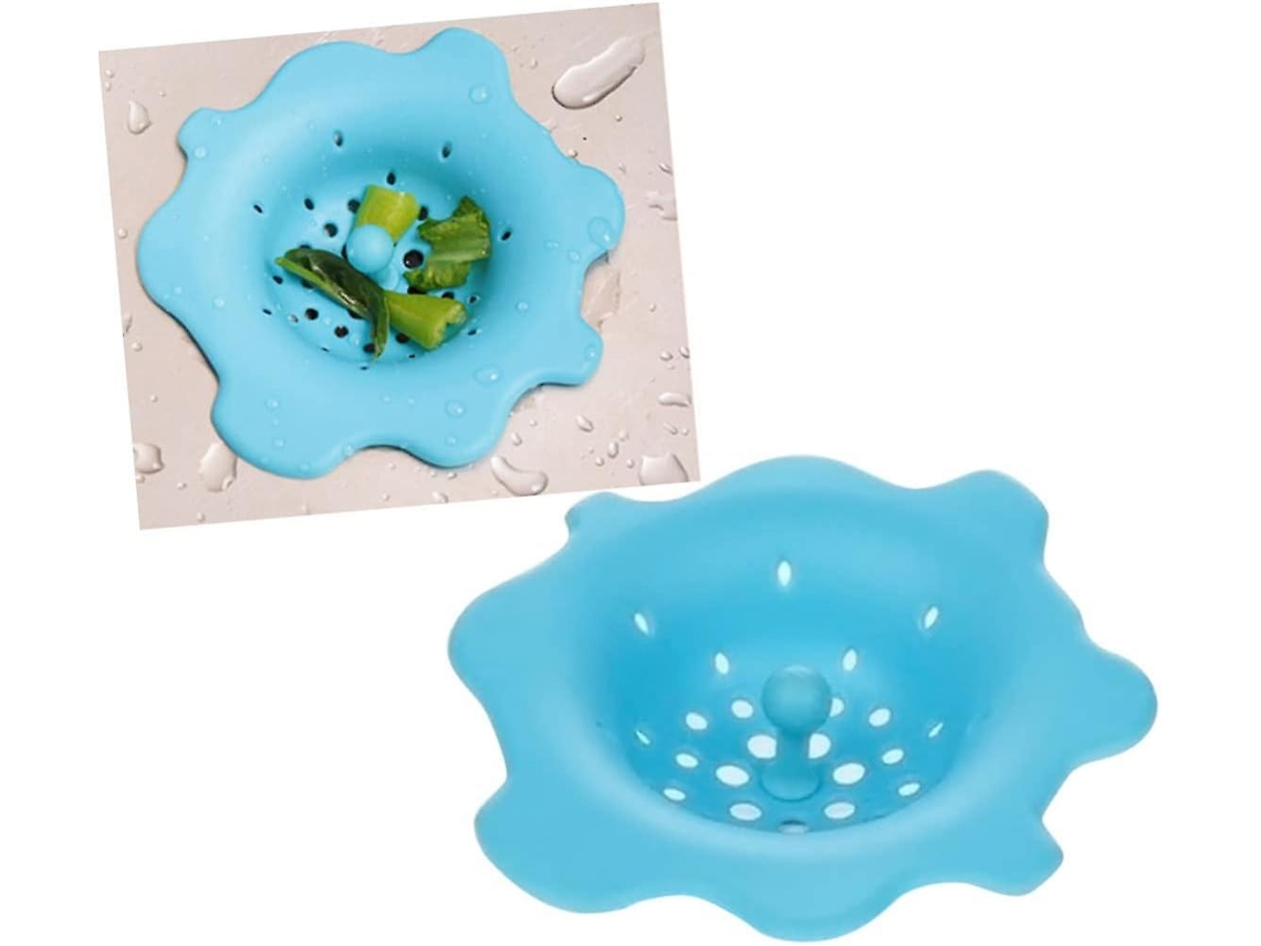 Filtro de silicone para pia de cozinha com estampa floral, anti-entupimento, reutilizável, acessório para casa.