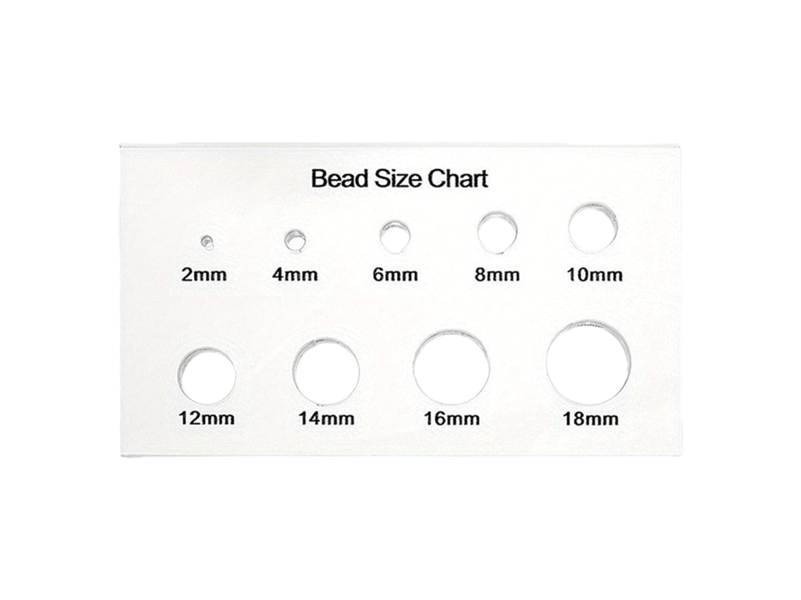 Régua portátil para medição com 2 contas de 18 mm, ferramenta artesanal em acrílico transparente para roupas.