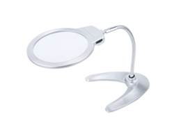 Lupa De Mesa Com Suporte De Led, Estrutura Tubular De Metal Flexível Para Leitura De Livros. Aquaforge
