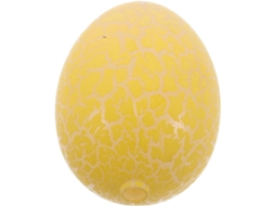 Luminária Solar em Formato de Ovo de Páscoa Amarelo Rachado, Acessório para Jardim e Pátio, Decoração. SFUSHOS