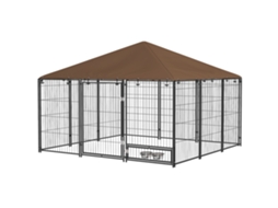 Canil Exterior em Aço e Tecido Oxford Rack, À Prova de Intempéries (espaçoso, com Telhado)